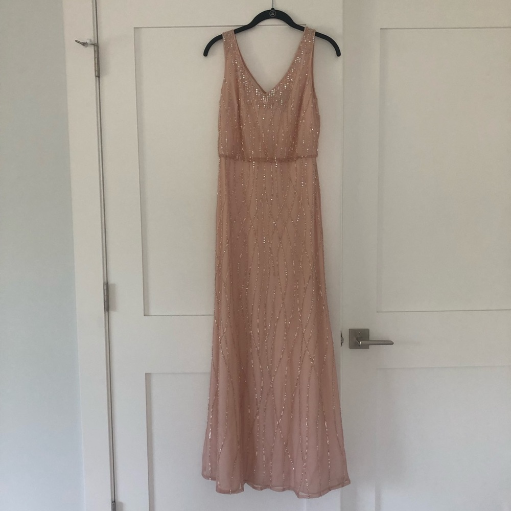 Adrianna papell Beaded Blouson Dress with V Neck